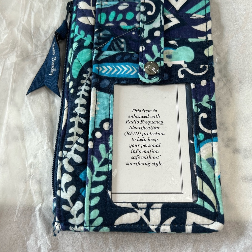 Vera Bradley Teal and Navy RFID Wallet